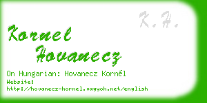 kornel hovanecz business card