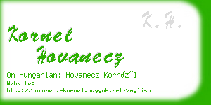 kornel hovanecz business card